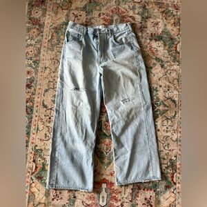 Citizens Of Humanity Light Blue Distressed Gaucho Jeans